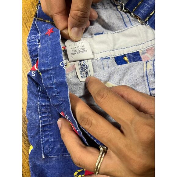 OshKosh B’Gosh Nautical Print 80s Vintage Overalls - Picture 4 of 5